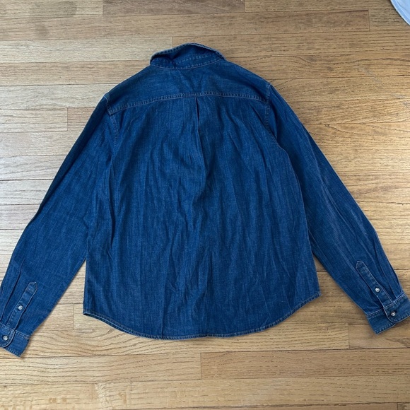 NWT Banana Republic Denim Shirt Womens Small Blue Quinn Fit Sleeve Button Up - Picture 2 of 6